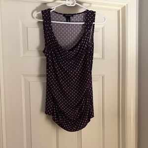 White House Black Market Purple Patterned Blouse